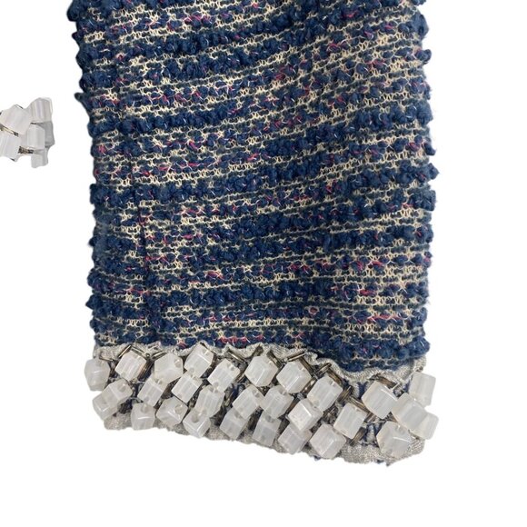 Anthropologie, ISANI Beaded Cropped Tweed Jacket , Blue , Size S/Small, VGUC - Picture 8 of 16